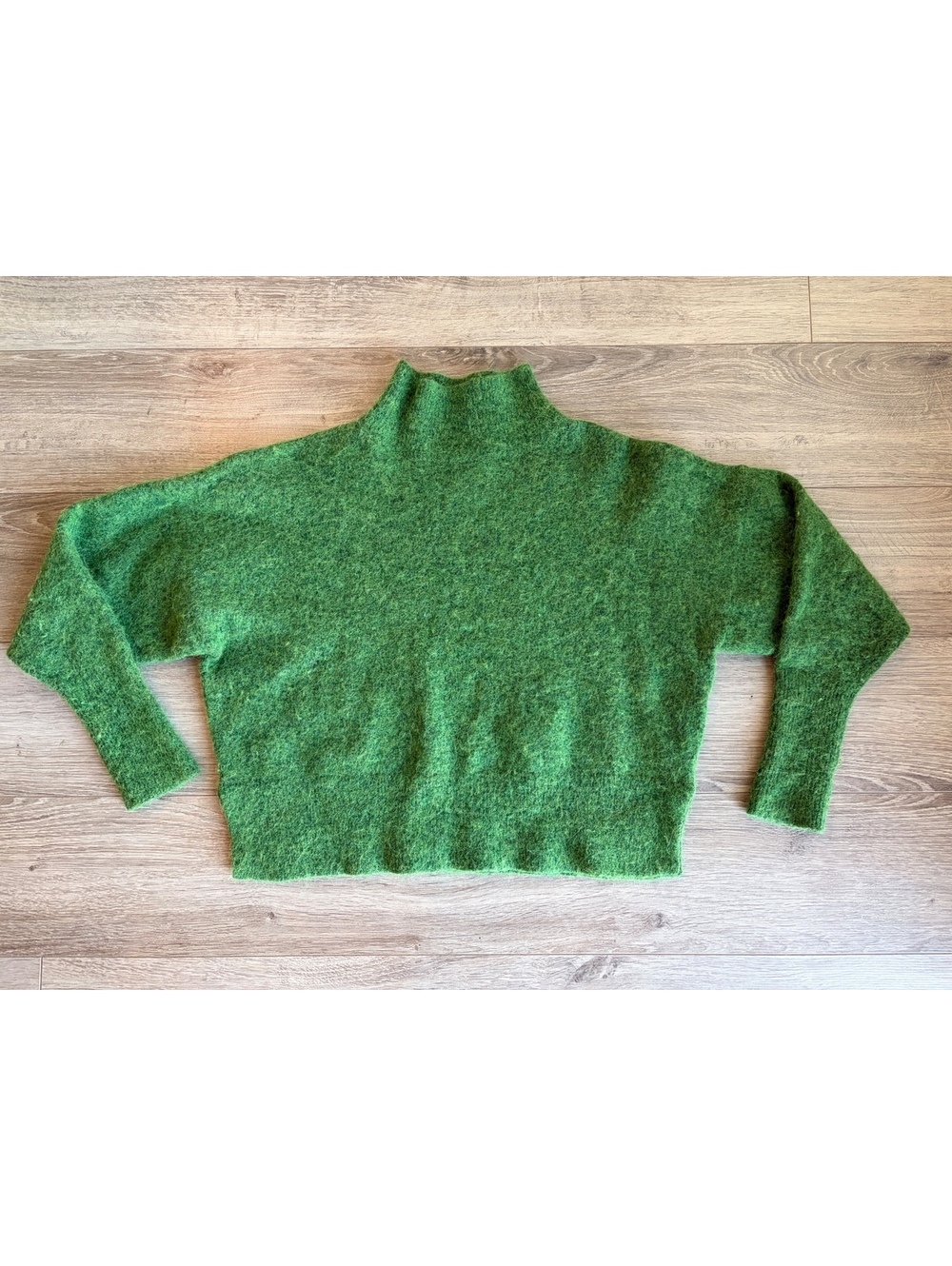 Topshop Knitted Premium Alpaca Boxy Jumper — Green, UK S/US 4-6